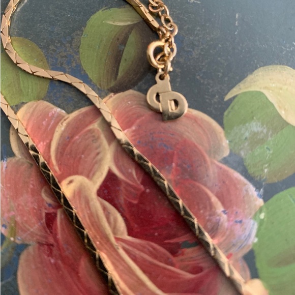 Gorgeous 1990’s Vintage Christian Dior gold-tone and blue signed Necklace - Picture 5 of 6